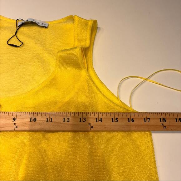 NEW Zara Yellow Limited Edition Semi Sheer Sleeveless Midi Dress Small MSRP $119 - Picture 10 of 12